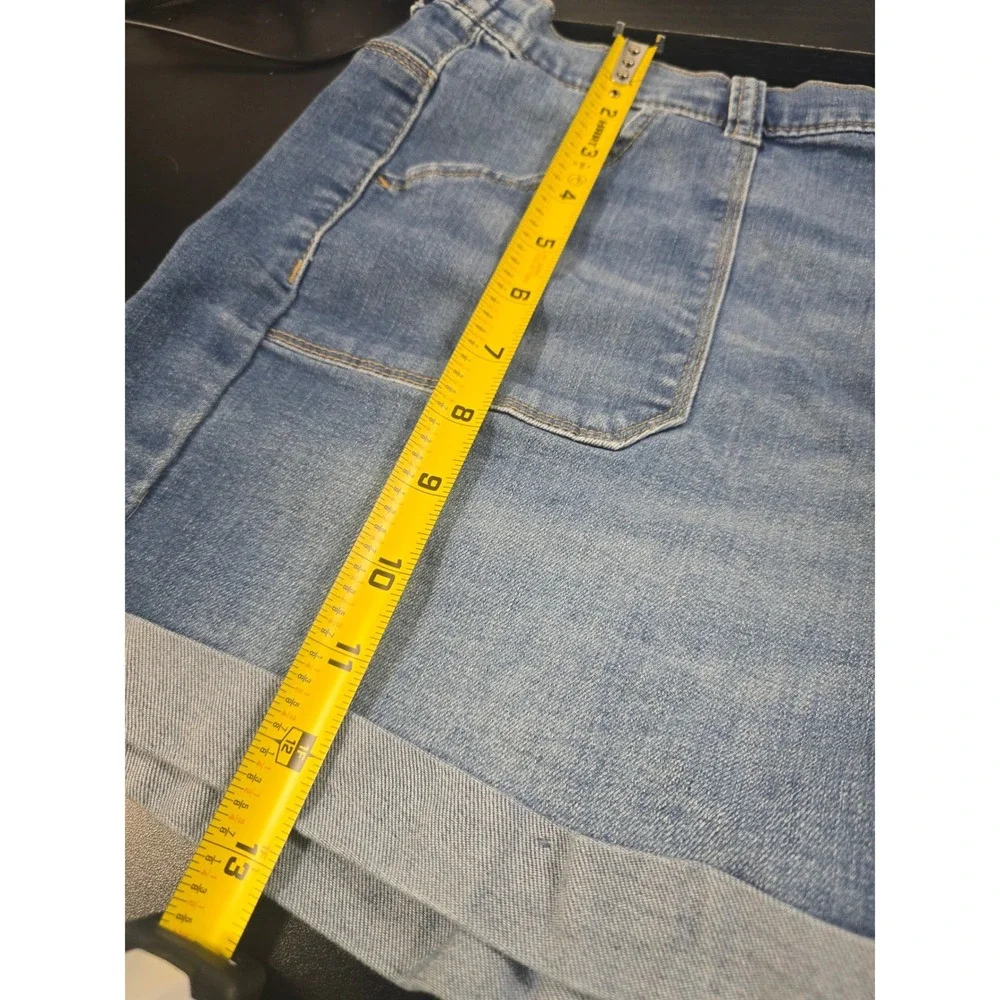 Wonder Nation‎ Girls Plus XL 14-16 Denim Shorts Medium Wash Cuffed Pull On
